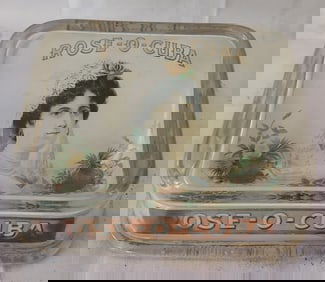 Vintage Rose-O-Cuba Glass Advertising Dish
