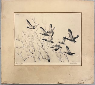 Richard E bishop etching - Artist signed in pencil Richard E. Bishop