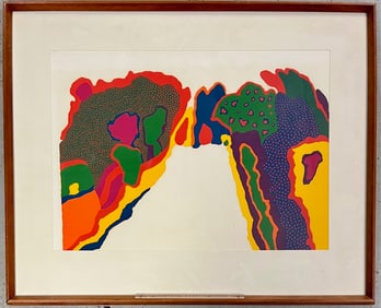 Framed Lois Olian Rheingold (American, born 1943)  Serigraph Titled Country Road #19 1972