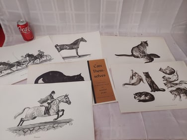 Large Lot of Prints - Cats and Horses by Jeanne Mellin and Robert Kuhn