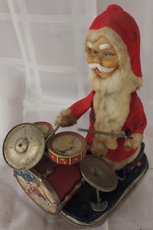 Alps Battery Operated Drumming Santa Claus Toy, Untested (1 of 6)
