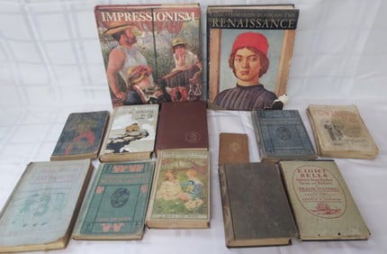 Group of 13 Various Antique & Vintage Books
