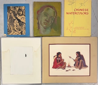 Group of 5 Vintage Paintings and Prints