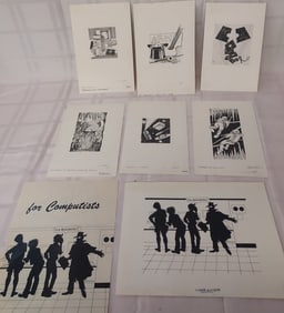 Group of 8 Vintage Roy Lewando Graphic Art Prints