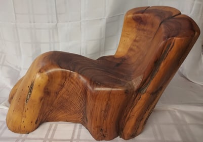 Hand Sculpted Hand Carved Juniper Burlwood Stool or Bench from Arizona