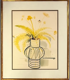 Vintage Framed Watercolor Painting by Bohdan Borzemsky (Born 1923, Kolomya, Ukraine)