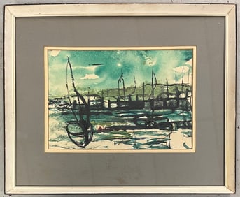 Bob Phipps (20th C.) Painting, Storm Warning III
