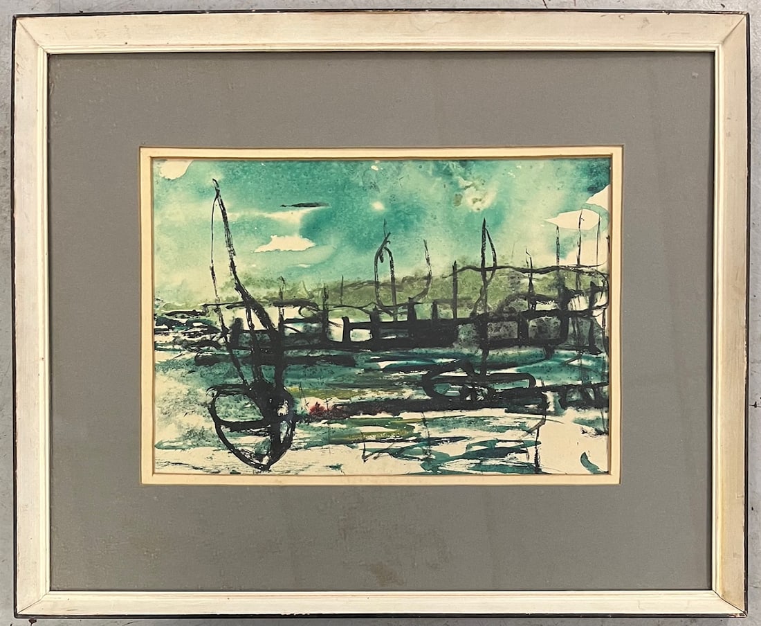 Bob Phipps (20th C.) Painting, Storm Warning III (1 of 4)