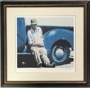 Vintage Limited Edition #9/50 Lithograph Print by WICK AHRENS Titled Vince