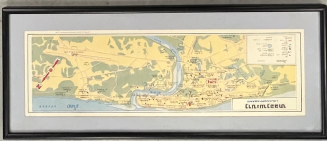Framed Map Print of Louangphabang