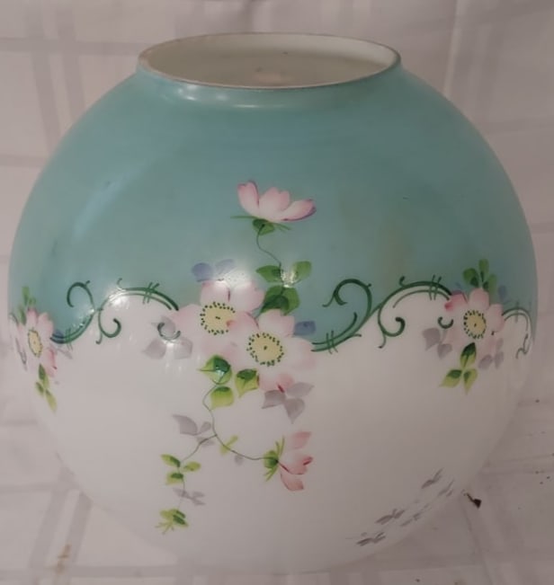 Original Hand Painted Gone With The Wind Milk Glass Ball Lamp Shade (1 of 8)
