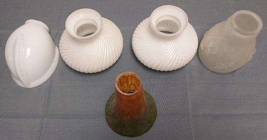 Group of 5 Vintage / Antique Lamp Shades