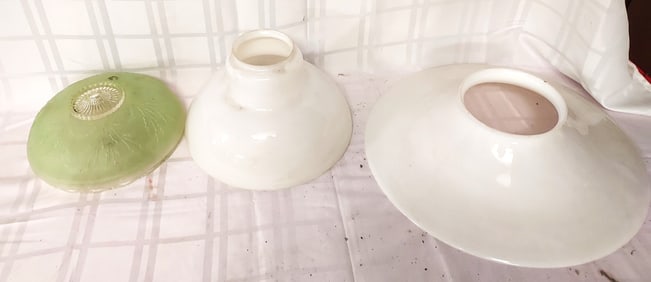 Group of 3 Vintage / Antique lamp shades