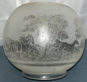 Group of 4 Lighting Accessories - Frosted Lamp Shade, Large Smoke bell, Chimneys
