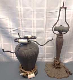 2 Antique Table Lamp Bases
