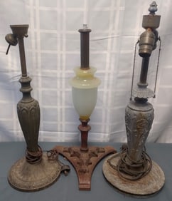 Group of 3 Antique Table Lamp Bases