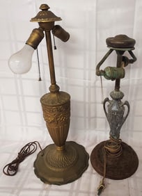 Lot of 2 Antique Parlor Lamp Bases - Lamp Parts