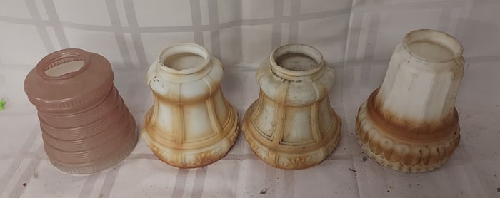Group of 4 Vintage Lamp Shades Including a Matched Pair