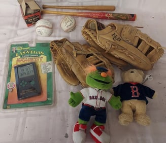 Group of Vintage Baseball Related Memorabilia - Bats, Balls, Gloves, Autographs