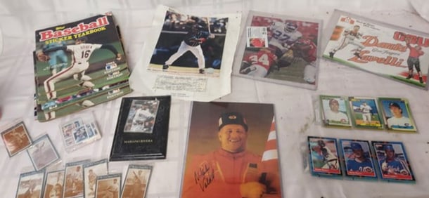 Grouping of Vintage Baseball Memorabilia - Cards, Tickets, Autographs, Yearbooks