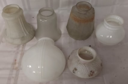 Group of 6 Various Types of Vintage / Antique Lamp Shades