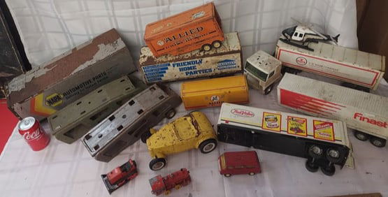 Grouping of Misc. Vintage Toy Trucks, Cars and More