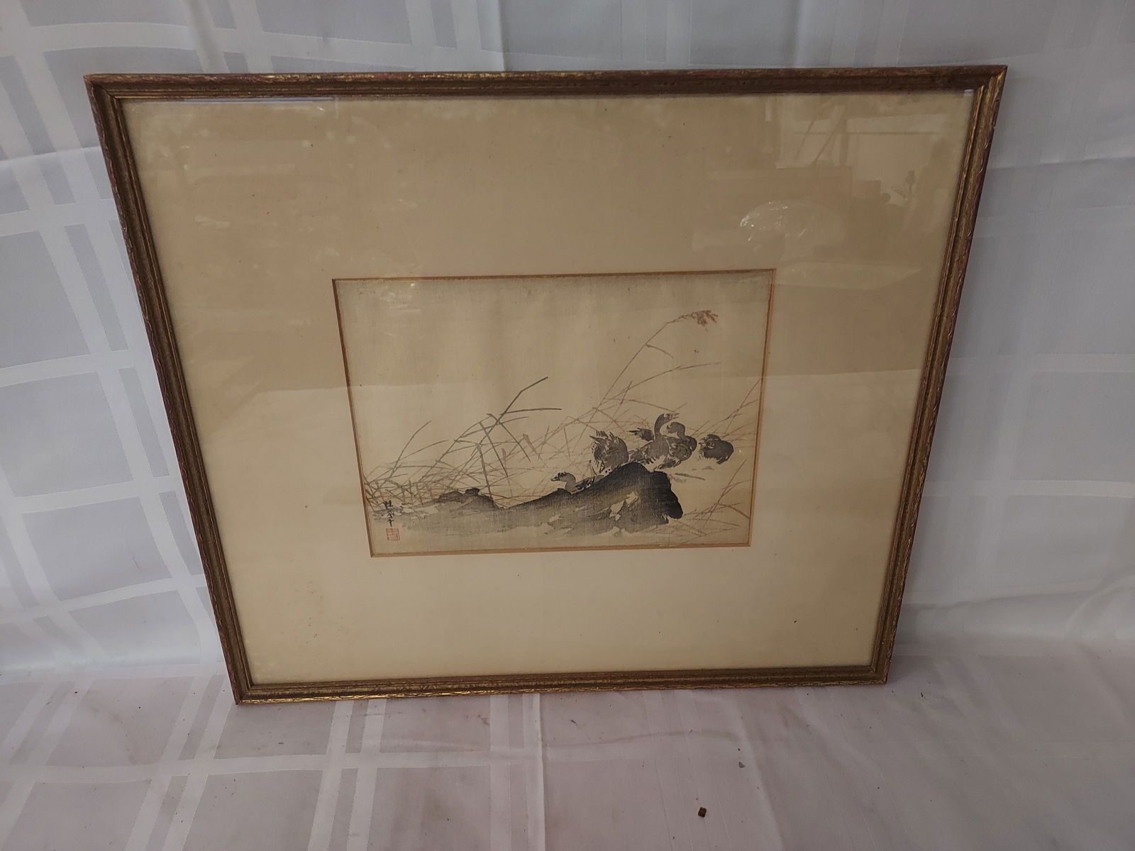 Antique Japanese Watercolor on Silk by Takeuchi Seiho (1864-1942): Antique Japanese Watercolor on Silk by Takeuchi Seiho (1864-1942) - Framed - Condition as pictured, unless otherwise noted. If you have any question please contact us.
