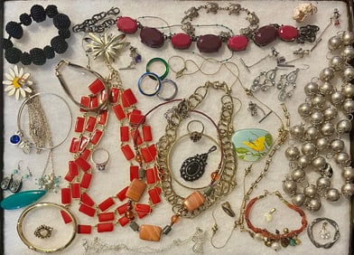Lot of Vintage Costume Jewelry - necklaces, bracelets, rings and more