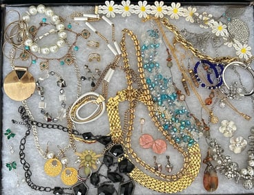 Lot of Vintage Costume Jewelry - necklaces, bracelets, rings and more