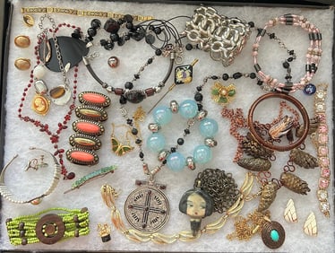 Lot of Vintage Costume Jewelry - necklaces, bracelets, rings and more