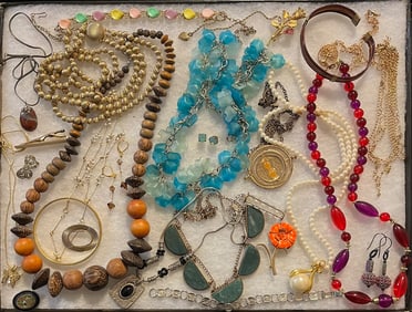 Lot of Vintage Costume Jewelry - necklaces, bracelets, rings and more