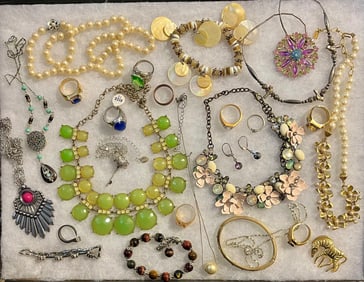 Lot of Vintage Costume Jewelry - necklaces, bracelets, rings and more