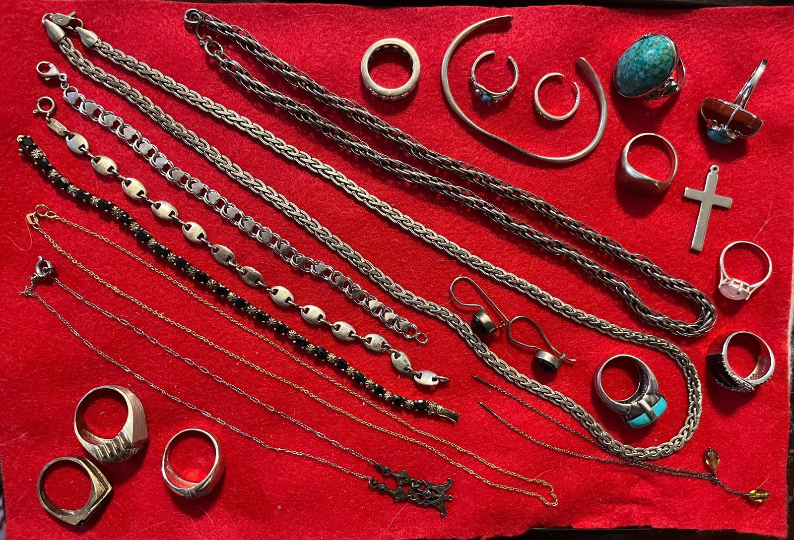 Lot of Vintage Sterling Silver Jewelry, 176 Grams all inclusive (1 of 16)