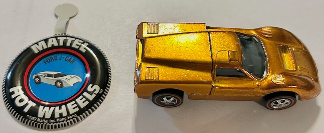 1967 MATTEL RED LINE HOT WHEELS FORD J-CAR W/ METAL TAB (1 of 13)