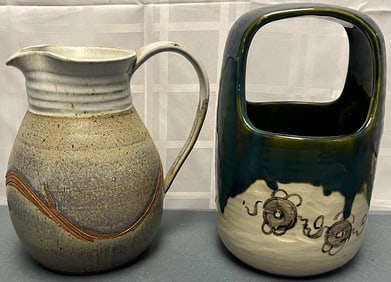 LOT OF 2 PIECES OF POTTERY, BOTH MARKED