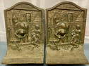 PR. ANTIQUE BRONZE THE VILLAGE BLACKSMITH BOOKENDS