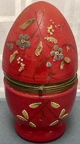ANTIQUE CZECHOSLOVAKIAN EGG FORM TANTALUS / CORDIAL SET