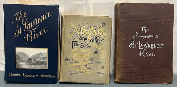 LOT OF 3 ANTIQUE BOOKS  THE ST. LAWRENCE RIVER, NIAGARA FALLS