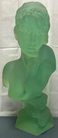 UNUSUAL ART DECO / NOUVEAU GREEN LUCITE FEMALE BUST, FIGURE