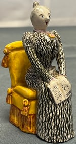 VINTAGE DENMARK POTTERY FIGURE WOMAN IN CHAIR
