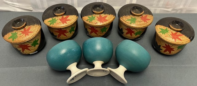 GROUP OF 8 PCS VINTAGE STUDIO POTTERY ITEMS