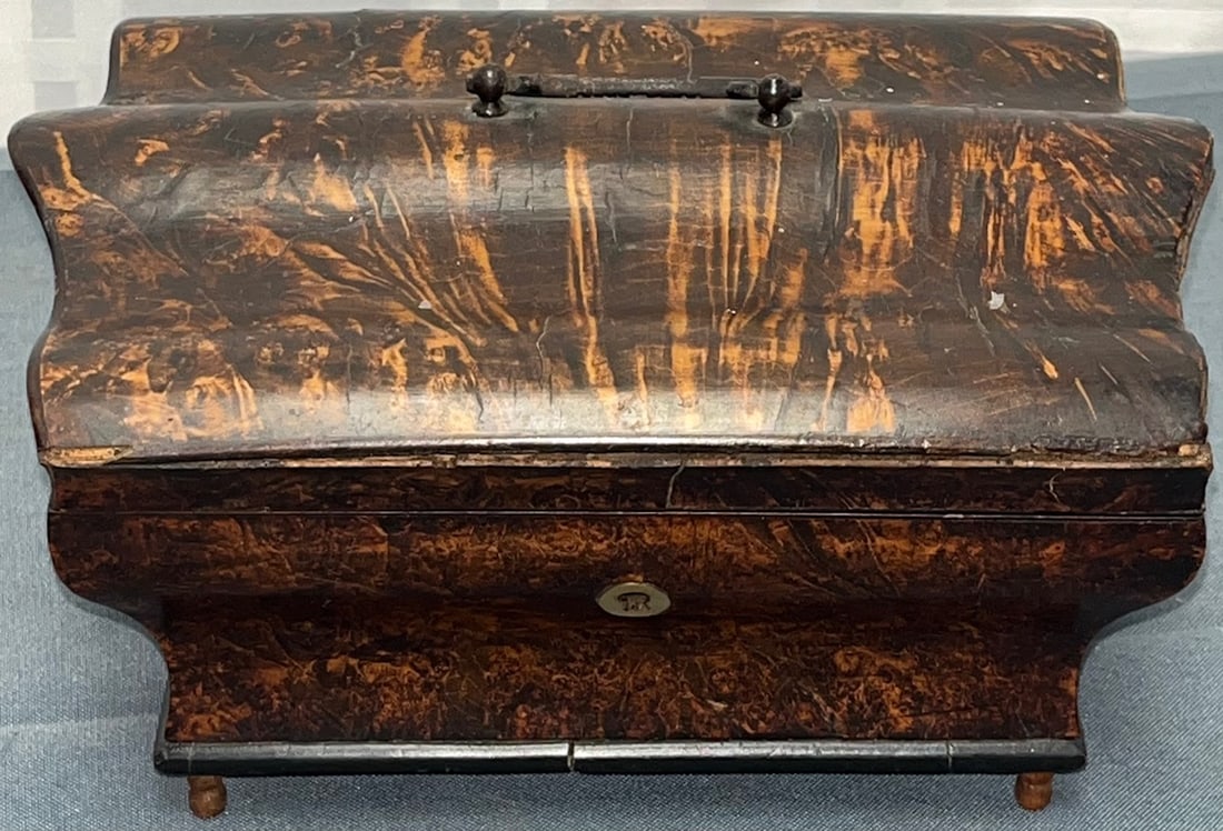 19TH C. ENGLISH BURL WOOD MUSICAL SEWING BOX WITH IMPLEMENTS (1 of 13)