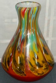 MCM - MID CENTURY MODERN CASED GLASS, END OF DAY ART GLASS VASE