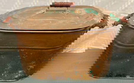 ANTIQUE COPPER BOILER WITH ORIGINAL COPPER LID