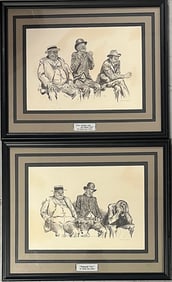 2 SATIRICAL PRINTS, CHARLES DANA GIBSON, COPYRIGHT 1906, P.F. COLLIER & SON