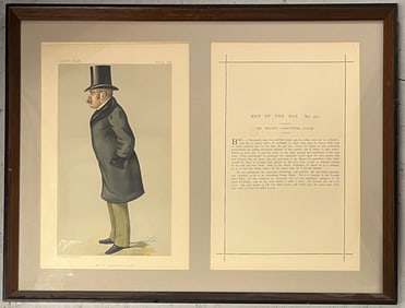 ANTIQUE VANITY FAIR COLORED  LITHOGRAPH "MR. F. CARRUTHERS GOULD"