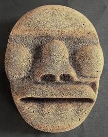 ARCTIC PEOPLES INUIT CARVED FOSSILIZED WHALE BONE MASK