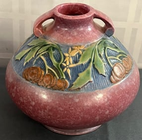 ROSEVILLE C. 1932 BANEDA ART POTTERY DOUBLE HANDLED VASE