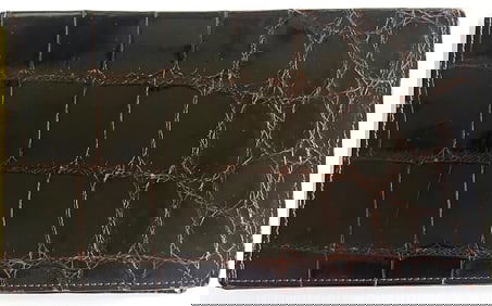 ITALIAN 'ALLIGATOR' BROWN LEATHER WALLET