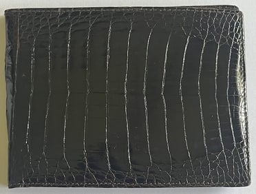 NAZARENO GABRIELLI ITALIAN BLACK 'ALLIGATOR' LEATHER WALLET